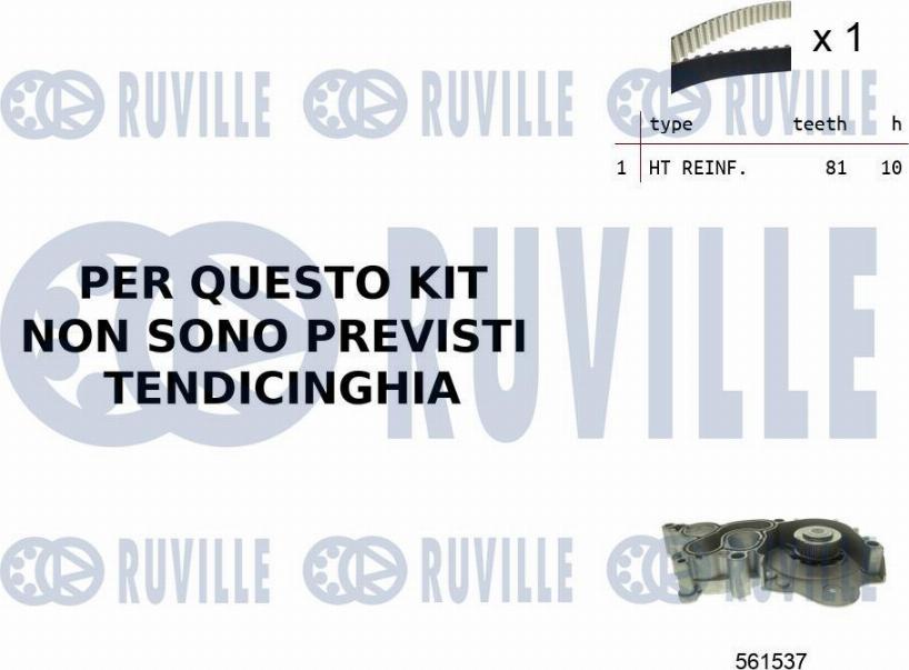 Ruville 55B0044 - Water Pump & Timing Belt Set autospares.lv