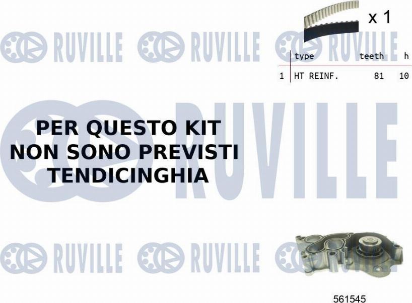 Ruville 55B0041 - Water Pump & Timing Belt Set autospares.lv