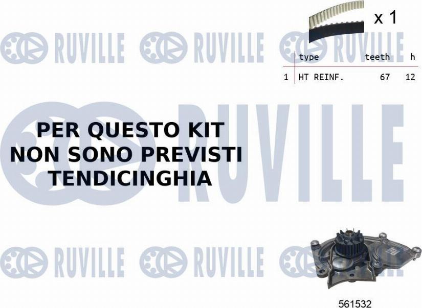 Ruville 55B0031 - Water Pump & Timing Belt Set autospares.lv