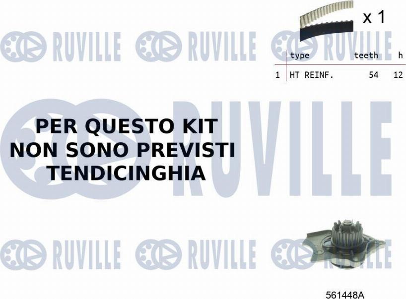 Ruville 55B0021 - Water Pump & Timing Belt Set autospares.lv