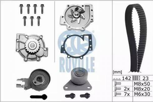 Ruville 56536701 - Water Pump & Timing Belt Set autospares.lv