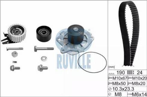 Ruville 56036771 - Water Pump & Timing Belt Set autospares.lv