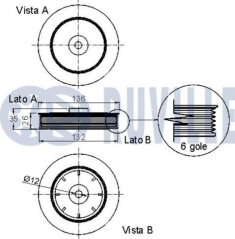 Ruville 520056 - Belt Pulley, crankshaft autospares.lv