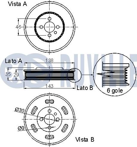 Ruville 520064 - Belt Pulley, crankshaft autospares.lv