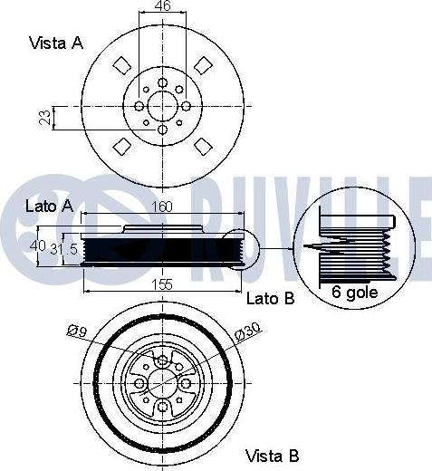 Ruville 520063 - Belt Pulley, crankshaft autospares.lv