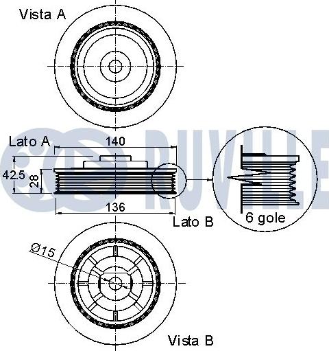 Ruville 520062 - Belt Pulley, crankshaft autospares.lv