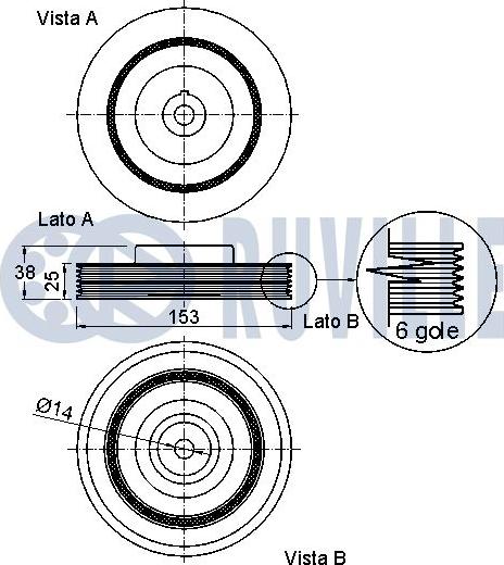 Ruville 520199 - Belt Pulley, crankshaft autospares.lv