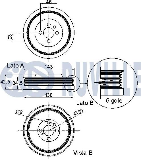 Ruville 520122 - Belt Pulley, crankshaft autospares.lv