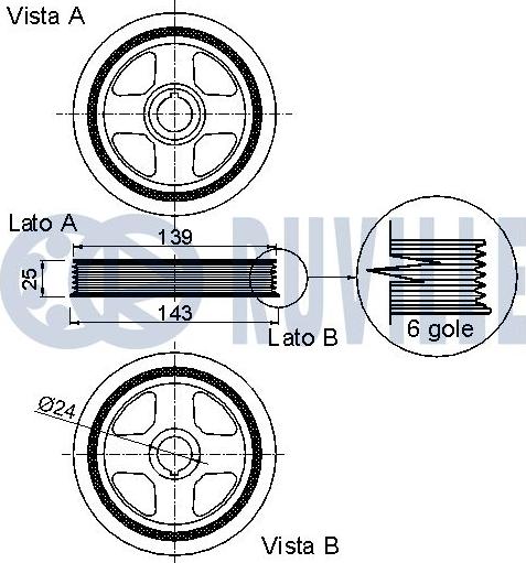 Ruville 520243 - Belt Pulley, crankshaft autospares.lv