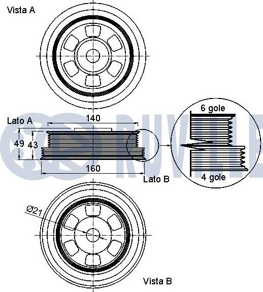 Ruville 520216 - Belt Pulley, crankshaft autospares.lv