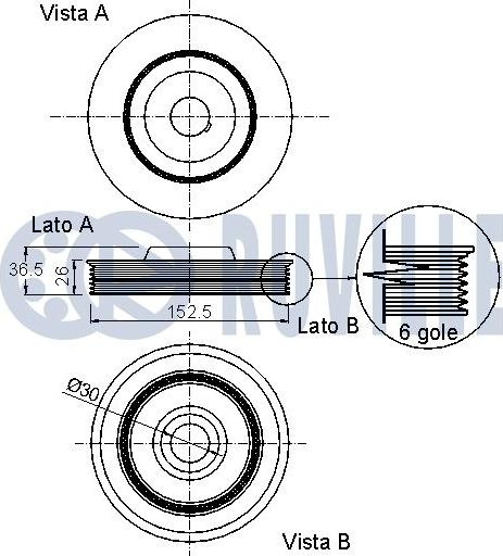 Ruville 520278 - Belt Pulley, crankshaft autospares.lv