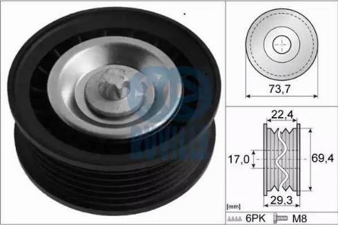 Triscan T36435 - Pulley, v-ribbed belt autospares.lv