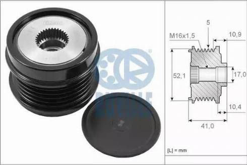 Ruville 57525 - Pulley, alternator, freewheel clutch autospares.lv