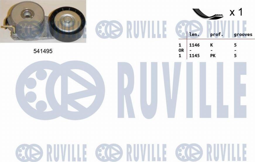 Ruville 570096 - V-Ribbed Belt Set autospares.lv