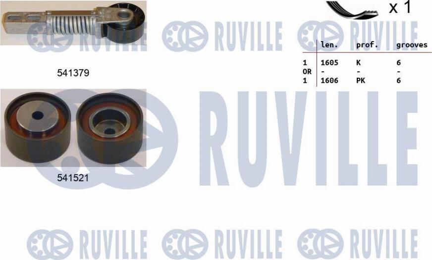 Ruville 570059 - V-Ribbed Belt Set autospares.lv