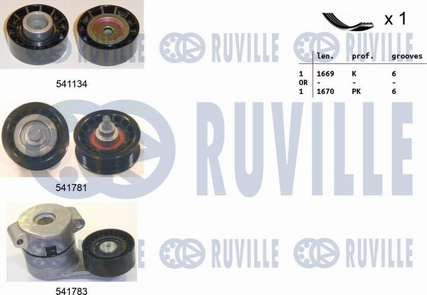 Ruville 570058 - V-Ribbed Belt Set autospares.lv