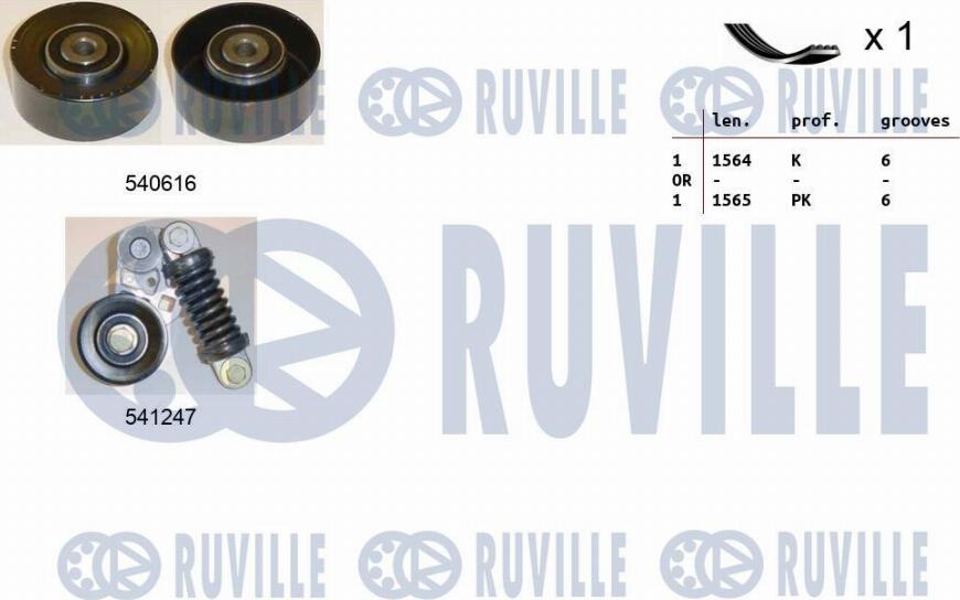 Ruville 570057 - V-Ribbed Belt Set autospares.lv