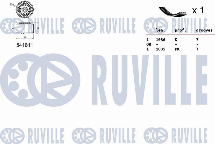 Ruville 570065 - V-Ribbed Belt Set autospares.lv