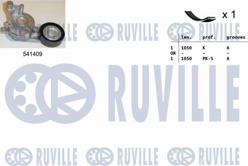 Ruville 570089 - V-Ribbed Belt Set autospares.lv