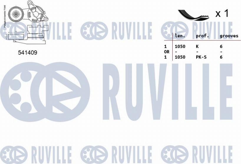 Ruville 570089 - V-Ribbed Belt Set autospares.lv