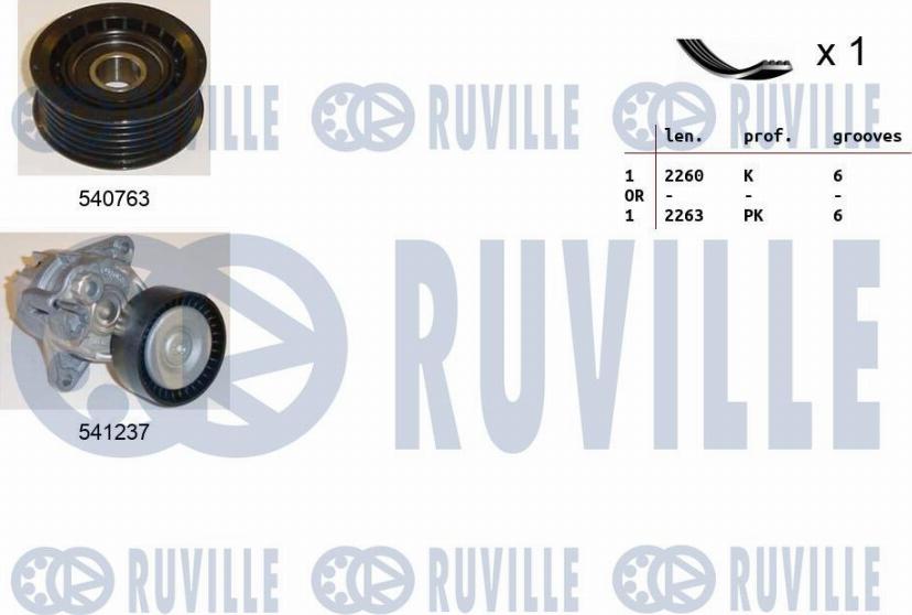 Ruville 570085 - V-Ribbed Belt Set autospares.lv