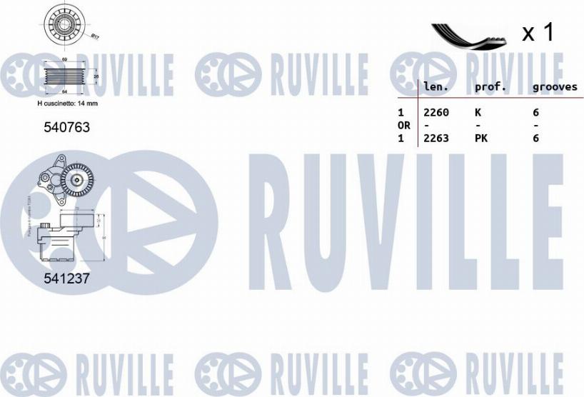 Ruville 570085 - V-Ribbed Belt Set autospares.lv