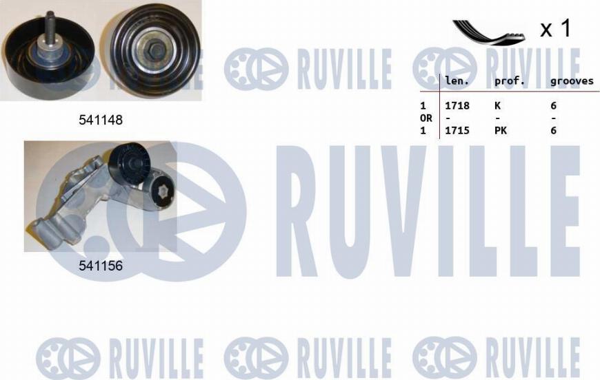 Ruville 570143 - V-Ribbed Belt Set autospares.lv