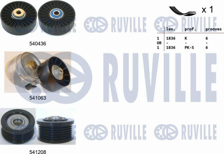 Ruville 570159 - V-Ribbed Belt Set autospares.lv