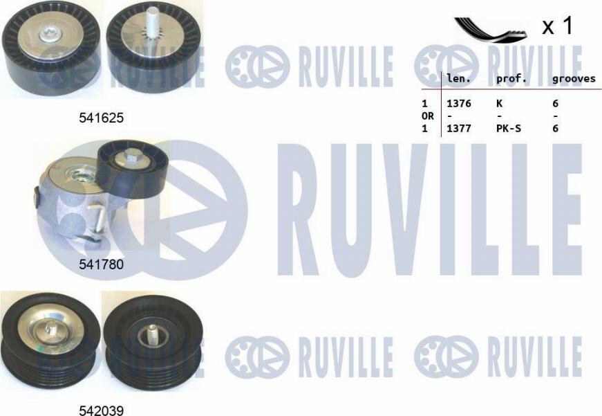 Ruville 570169 - V-Ribbed Belt Set autospares.lv