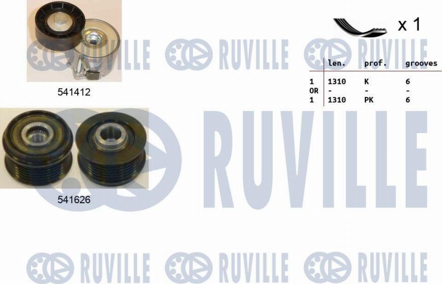 Ruville 570160 - V-Ribbed Belt Set autospares.lv