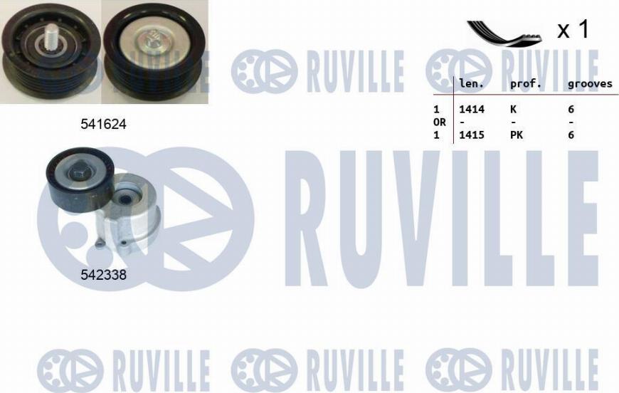 Ruville 570161 - V-Ribbed Belt Set autospares.lv