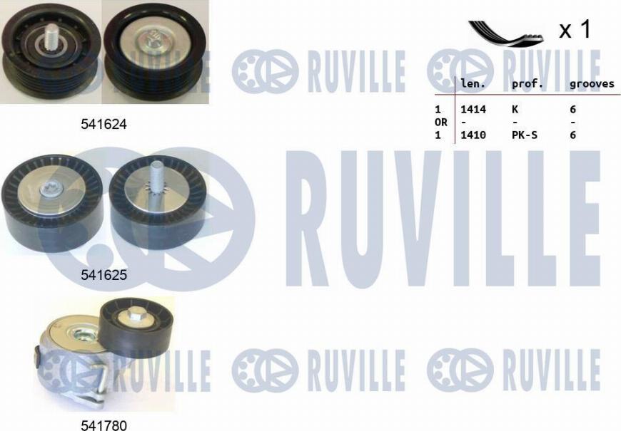 Ruville 570168 - V-Ribbed Belt Set autospares.lv