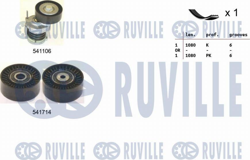 Ruville 570114 - V-Ribbed Belt Set autospares.lv