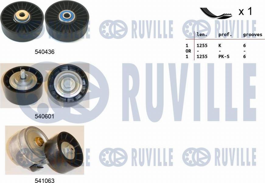 Ruville 570116 - V-Ribbed Belt Set autospares.lv