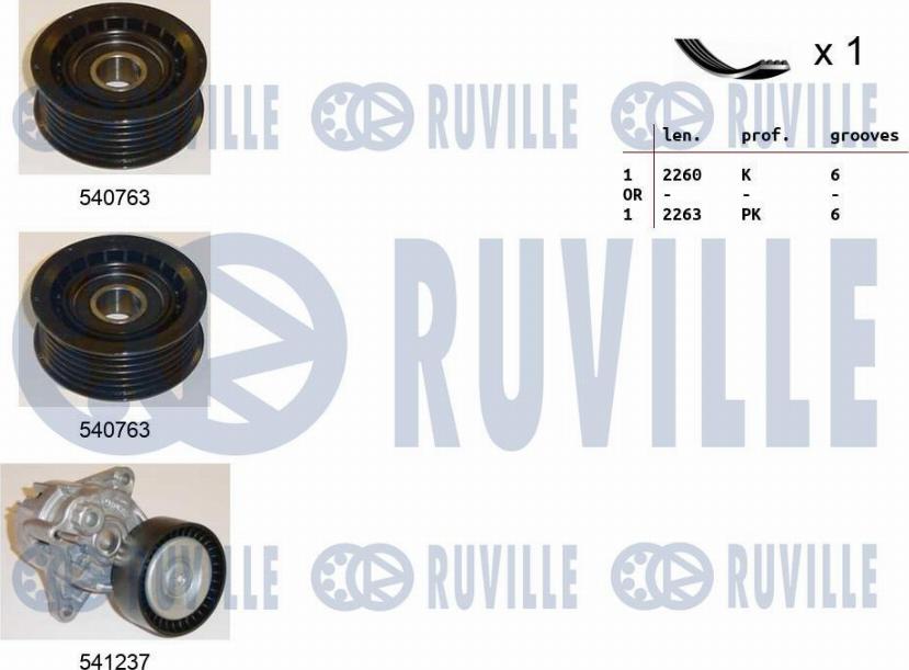 Ruville 570183 - V-Ribbed Belt Set autospares.lv