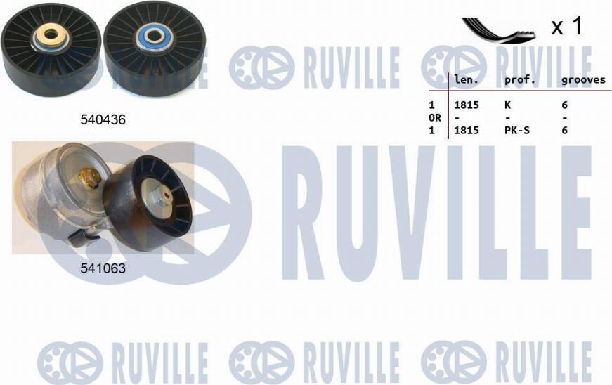 Ruville 570182 - V-Ribbed Belt Set autospares.lv