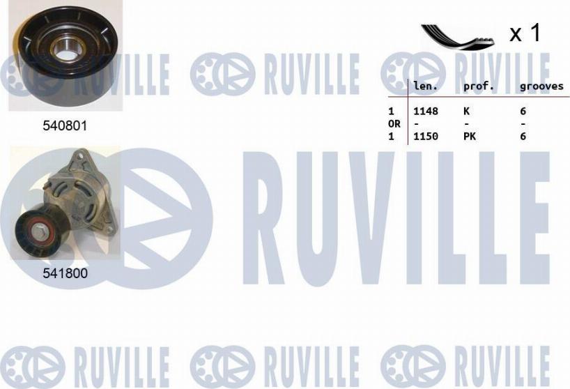 Ruville 570132 - V-Ribbed Belt Set autospares.lv