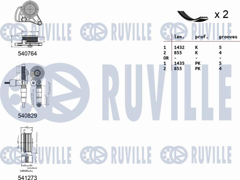 Ruville 570127 - V-Ribbed Belt Set autospares.lv