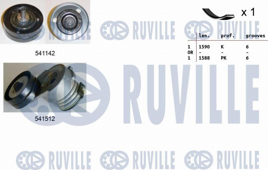 Ruville 570170 - V-Ribbed Belt Set autospares.lv
