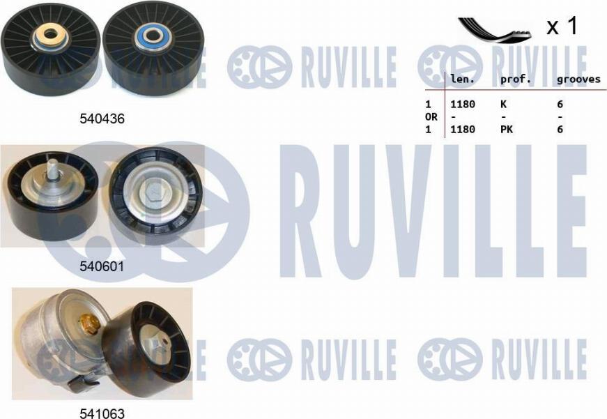 Ruville 570178 - V-Ribbed Belt Set autospares.lv