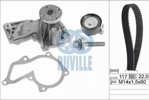 Ruville 57118701 - Water Pump & Timing Belt Set autospares.lv