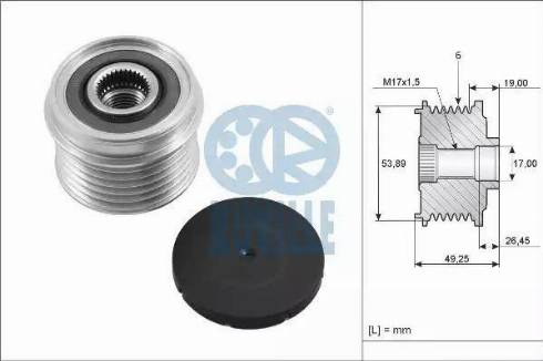 Ruville 57713 - Pulley, alternator, freewheel clutch autospares.lv