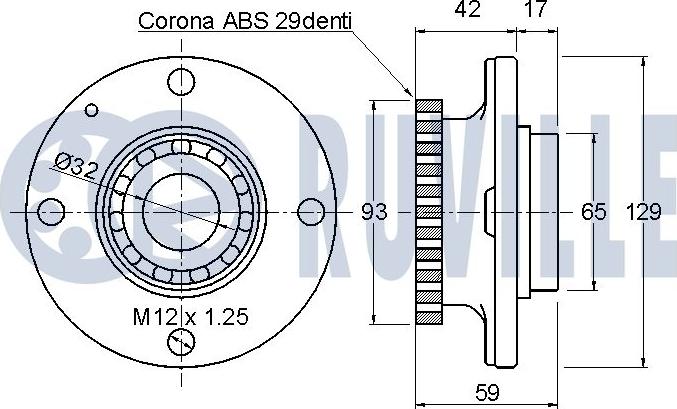 Ruville 220948 - Wheel hub, bearing Kit autospares.lv