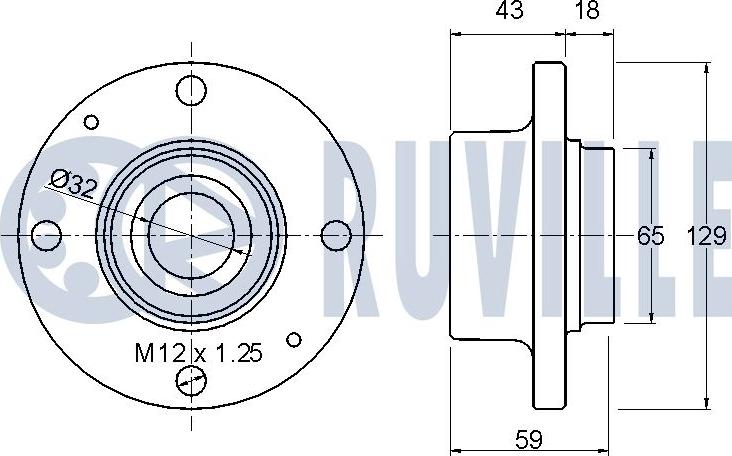 Ruville 220545 - Wheel hub, bearing Kit autospares.lv