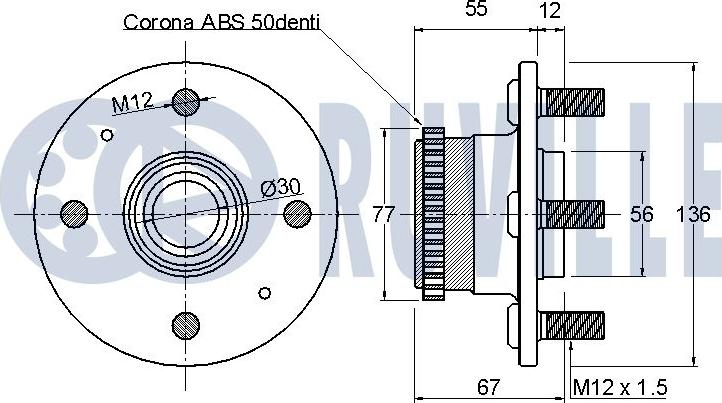 Ruville 220642 - Wheel hub, bearing Kit autospares.lv