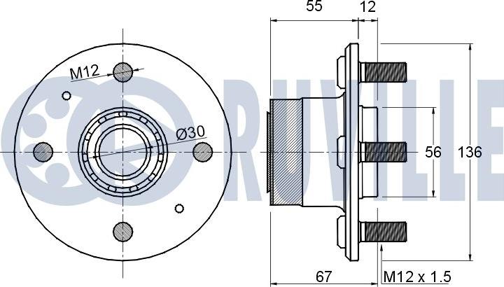 Ruville 220069 - Wheel hub, bearing Kit autospares.lv