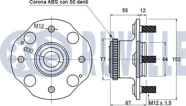 Ruville 220072 - Wheel hub, bearing Kit autospares.lv