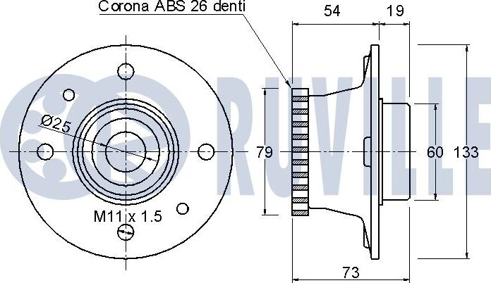 Ruville 220819 - Wheel hub, bearing Kit autospares.lv