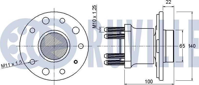 Ruville 220810 - Wheel hub, bearing Kit autospares.lv