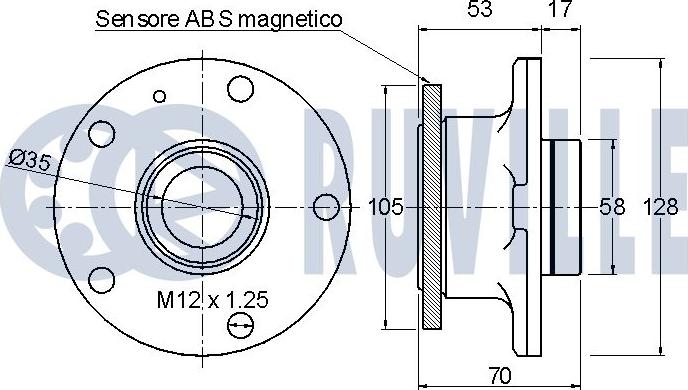 Ruville 220817 - Wheel hub, bearing Kit autospares.lv